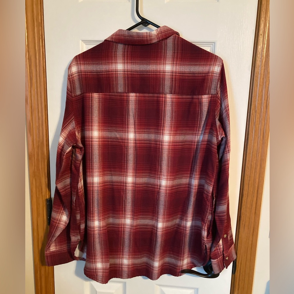 JACHS Girlfriend Burgundy Flannel Shirt - Picture 2 of 3